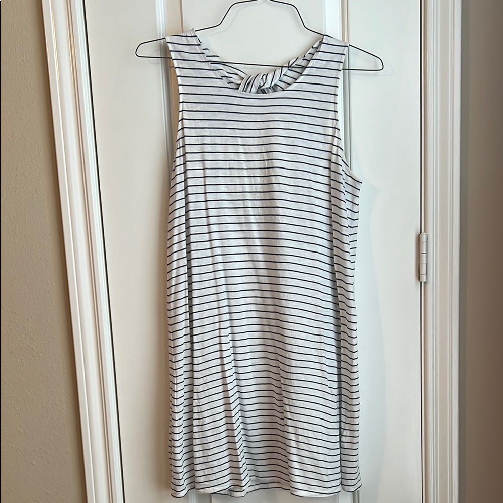 J. Crew Black and White Striped Dress